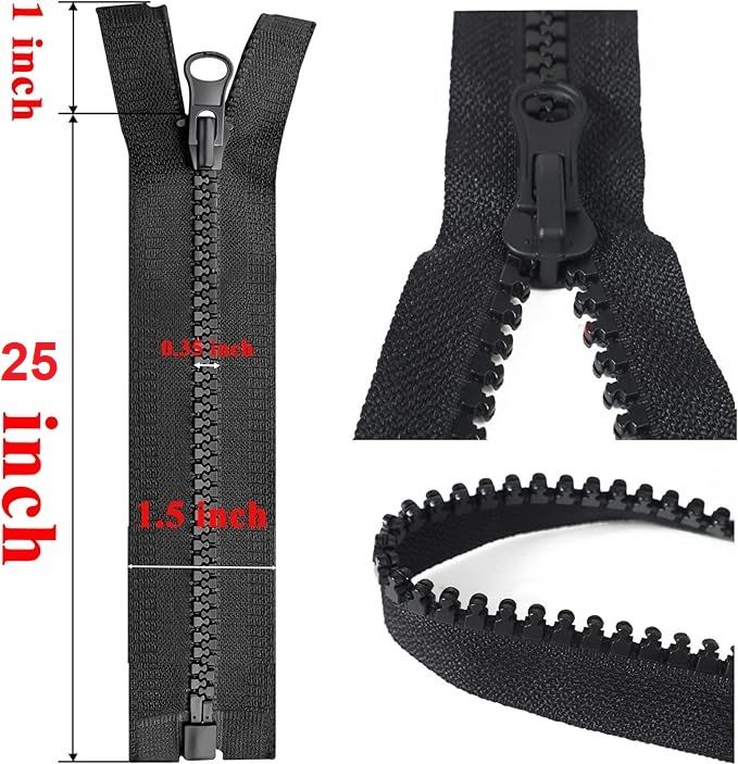 Different colours Plastic Zipper for Craft 25-inch and 28 inch zipper for jackets, coats, and bags; perfect for various sewing needs