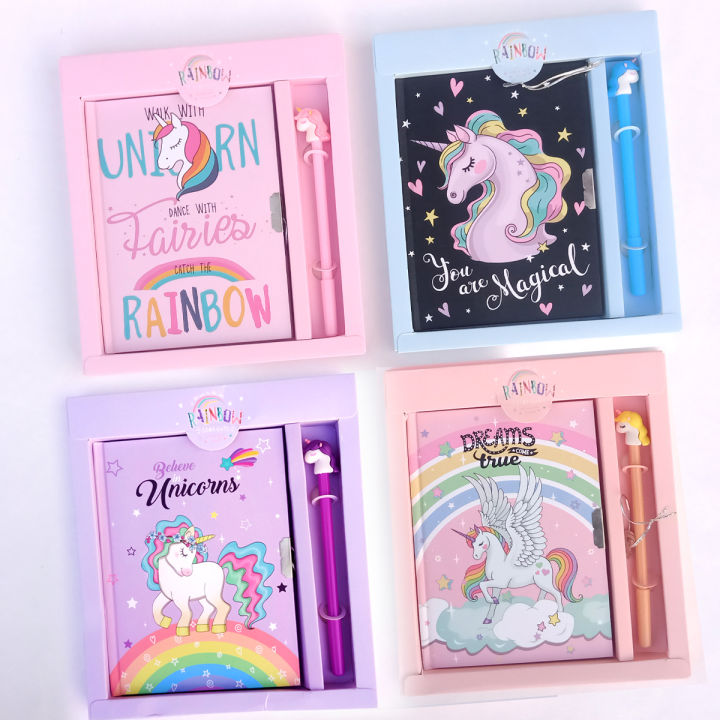 Cute Unicorn diary with Gel Pen with Packing stationery school Gift