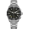 Tag Heuer Aquaracer Calibre 16 Silver Stainless Steel Black Dial Automatic Watch for Gents- CAY211A.BA0927. 