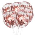 Pack Of 10 Pieces Rose Gold Color Confetti Filled Balloons - Confetti Filled Birthday, Bridal Shower & Wedding Party Popper Balloons. 