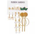 Korean Vintage Butterfly Pearl Earrings Set For Women Beautiful Earrings for girls Circle Drop Earring Gold Color Acrylic Geometric Pendant Tassel Beautiful jumkha for girls Trendy Jewellery. 
