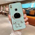 Maitus for Samsung Galaxy A10s Back Cover with Astronaut Hidden Stand Luxury 6D Plating Square Bumper Shiny Cases Soft Silicone Full Protection Mobile Phone Case for Boy Girls. 