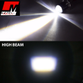 H4 Double Color Bulb, Super Bright Cree Led Chip Projector Lens Bulb H4 Fitting Laser Beam Spot Light Fog Light In Head Light Plug n Play ( Use On Battery ) 6000k High Beam 3000k lo Beam Universal Fitment Honda, Yamaha, Suzuki etc - Motex Auto Line. 