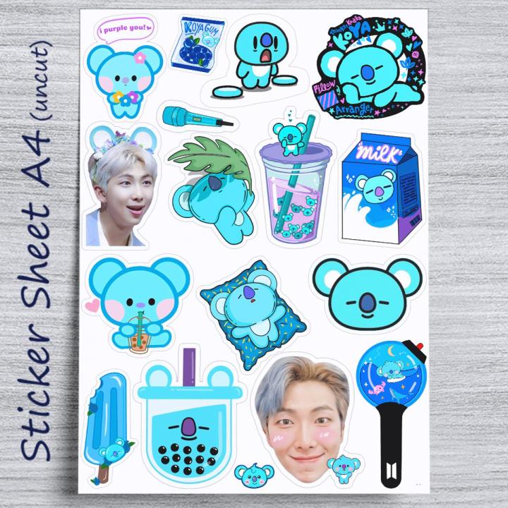 BTS RM BT21 KOYA  Stickers UNCUT A4 (SS04 )