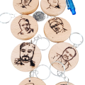 Round Wooden Keychain Blanks for DIY Key Ring Crafts. 