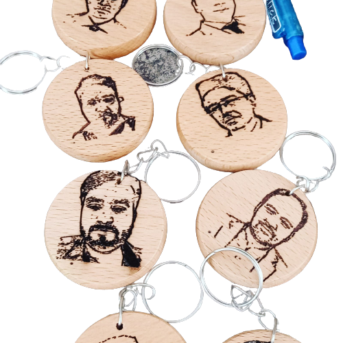 Round Wooden Keychain Blanks for DIY Key Ring Crafts
