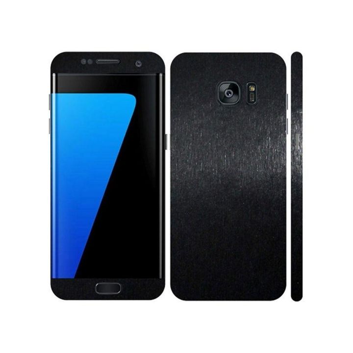Samsung Galaxy S7 Edge  Black Brushed Metal Texture Mobile Skin