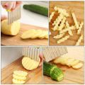 French Fry Crinkle Cutter Cutting Tool Slicer Potato Cutter Stainless Steel Wavy Chopper Knife. 