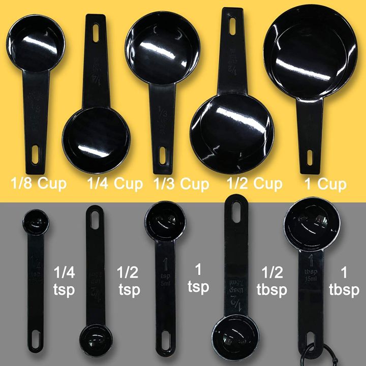 10pcs%20Black%20Plastic%20Measuring%20Cups%20and%20Spoons%20Set,%20Accurate%20Tablespoon%20for%20Measuring%20Dry%20and%20Liquid%20Ingredients,%20measuring%20spoons,%20measuring%20cups%20-%20Image%204