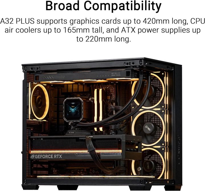 ASUS%20A32%20PLUS%20TG%20ARGB%20ATX%20PC%20Case%20Supports%20360mm%20radiators%20and%20420mm%20graphics%20cards%20and%20pre-installed%20ARGB%20fans%20-%20Image%204