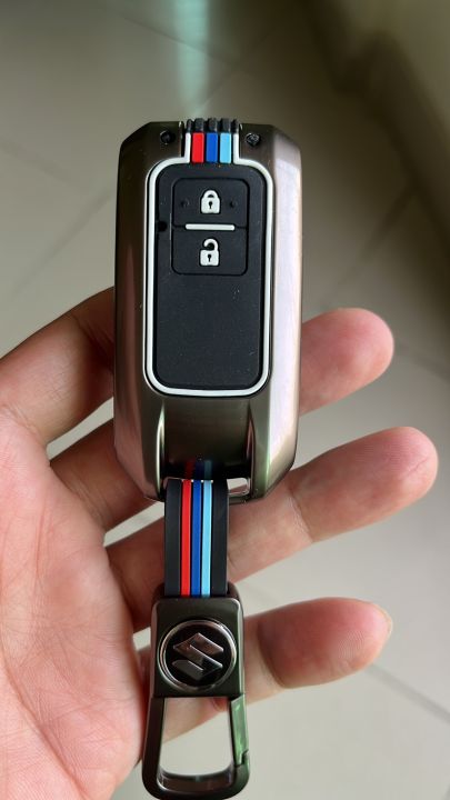 Suzuki Swift Zinc Alloy Illuminious Water Proof Key Case/Shell with Suzuki Logo and Key Chain