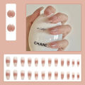 24Pcs Long Gradient Nude Fake Nails with Glue DIY Art Design False Nails Wearable Nails Stylish Pattern Beautiful 2024 New Nails. 