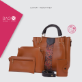 Bag X 4 Piece Luxury Premium Leather Shoulder & Crossbody Bags with Large Capacity Handbags Set for Women. 