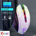 RECHARGEABLE WIRELESS GAMING MOUSE 6D DUAL MODE WITH RGB BREATHING LIGHTS & ADJUSTABLE DPI UPTO 3000- SILENT CLICKS - UPTO 2-3 DAYS BATTER TIMING BEST FOR GAMING.. 