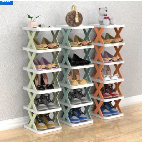 Layers Stackable Shoe Rack Easy-assembled Shoe Organizer and