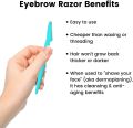 Pack Of 3 Twinkle Eyebrow Razor With Multicolor Stainless Steel Razor Face Hair Removal Razors Mini-Trimmer Shaper and Shaver for Girls & Womens  Facial Razor For Girls - 3 in 1. 