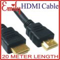 SUPER HDMI LONG CABLE 20M 20 METER BLACK 20 Meter Length (ROUND CABLE) Super Hdmi Long Cable 20M 20 Meter Length for Laptop to LED hdmi Black HDMI Cable High Speed 4K Compatible High Definition Multimedia Interface male to male for Clear Crystal Display T. 