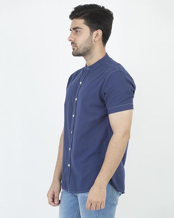 Denizen%20Mandarin%20Collar%20Short%20Sleeve%20Shirt%20High%20Shirts%20Men%2077878-0004%20-%20Image%204