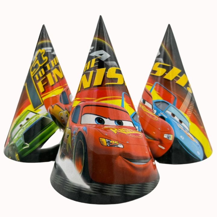 CARS THEME BIRTHDAY PARTY CAPS - PACK OF 10 CARS CAPS - CARS THEME CAPS