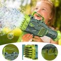 32 Holes Dinosaur Bubble Machine For Kids, Rocket Bubble Blower. 