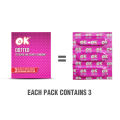 OK Condom Regular Fit Dotted 3s Latex Condoms for Men Non-Lubricated Scented Natural Feeling Protection. 