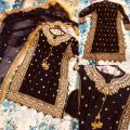 B.B.A Eid Arrival Stitched Merab Full Embroidered 3 Piece Dress For Women's Fashion. 