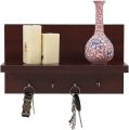 WILLART Wall Hanging Key Holder for Home Decor, Handcrafted Wooden Design Key Hooks, Key Rack, and Key Hangers with Floating Shelves Organizer. 