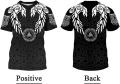 Feinny Men's Fashion T-Shirt, 3D Printing Viking Odin Crow Quick Dry Shirt Tops, Summer Cool Casual Short Sleeve Tees, Huginn & Muninn Raven Symbol Round Neck Short Sleeve Streetwear,Two crows2,XXL. 