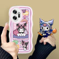 BILI for Infinix Zero 20 Back Cover With Free Ring Holder Cute Kuromi Soft Transparent Colorful Wavy Phone Cases. 