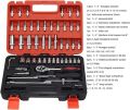 Large 53 Piece Professional Combination Socket Ratchet Wrench Set Tool Kit Toolkit Goti Set Ring Spanner Pana Set Screw Driver Bit Set Hand Toolkit Tools KitSocket Wrench Set  Car Bike Repairing Hand Tool kit Toolkit Set Screwdriver Toolkit Drill Machine. 