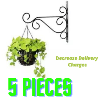 Iron Garden Wall  Hanging Stand - Flower Plant Pot Bracket Hook Shelf Stand Holder - hanging light stand