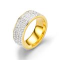 Yiwu futian market wholesale Fashion Jewelry Titanium Steel Five Row Diamond Rings Stainless Steel men Diamond Rings. 