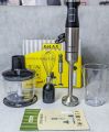 German Lot Kolax 4 in 1 Hand Blender Set 1000W, Immersion Blender Multi-Purpose for Kitchen , Handheld Mixer Stick with Food Chopper and Container, Egg Whisk for Puree Infant Food Smoothies Sauces Soups. 