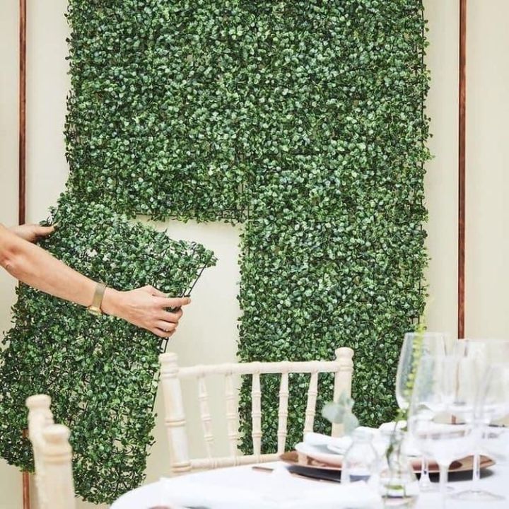 Artificial Wall Grass 40x60cm Plastic Ivy Leaves, Green Decor Mat