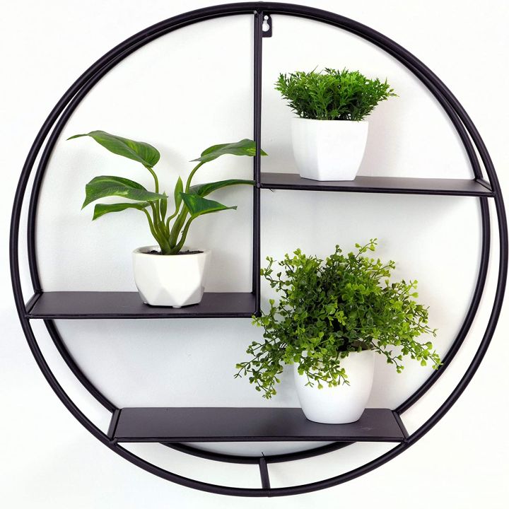 New Round Wall Shelf Unit,New europe style iron wooden wall shelf, Floating Shelves Storage Organiser Metal Wall Mounted Industrial Modern Book Rack Display,Bathroom shelf, Kitchen shelf, Dressing rack,Tv shelf rack,Beautiful home decor