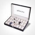 MyleCart Leather watch storage box with 24 slots, new men's watch storage box, watch display box, black jewelry gift box best gift. 