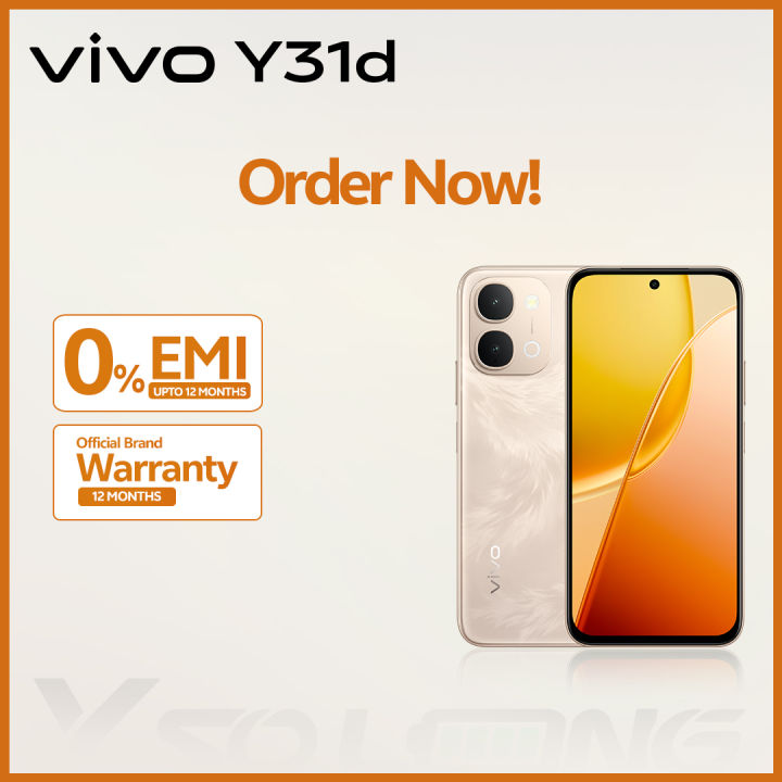 vivo Y31d - 6GB RAM +128 GB ROM -7200 mAh BlueVolt Battery - Snapdragon 6s Gen 2 4G - IP68 & 69 Dust and Waterproof - OriginOS 6.0 New System   - Officail PTA Approved