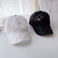 Small fresh Korean temperament children's hat girl embroidered lace flower cap, baseball cap, mesh visor. 