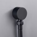 Wall Supply Elbow,Brass Round Wall Mount Shower Hose Connector Accessories G1/2Inch Water Outlet for Shower-Black. 