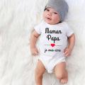 【HOT】 Mom Dad I Love You Baby Bodysuits Mothers Day Infant Outfit Fathers Day New Born Boys Girls Clothes Mothers Day Fathers Day Gift. 