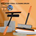 Multifunctional Window Cleaning Wiper, 3-in-1 Glass Cleaning Tool Kit, Glass Brush Scraper Rotatable, Scrubbing Sponge & Mesh Screen Cleaner, Household Window Scraping Window. 