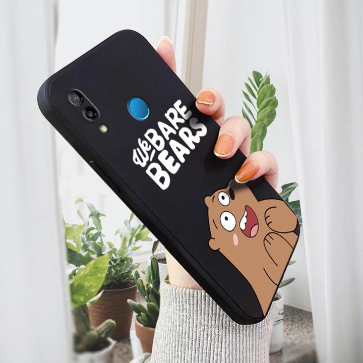 AMORVOR for Huawei P20 Lite/Nova 3E Back Cover Cartoon Cute Panda Side design Soft Case Liquid Silicone Phone Cases