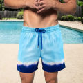 Swimming Shorts Soft Fabric Double-layer Elastic Waist Drawstring Men Swimwear. 