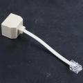 QUANBU Telephone RJ11 Male Line to Double RJ11 Female Jack Filter Splitter Adapter. 