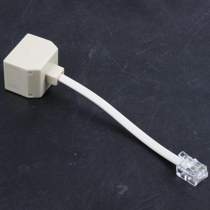 QUANBU Telephone RJ11 Male Line to Double RJ11 Female Jack Filter Splitter Adapter