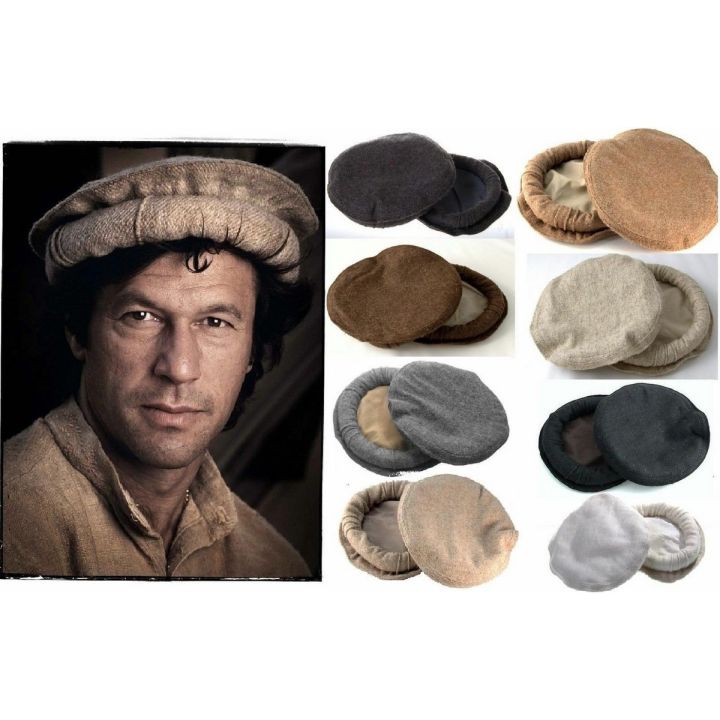Handmade Original Wool Chitrali Cap Pakol - Black