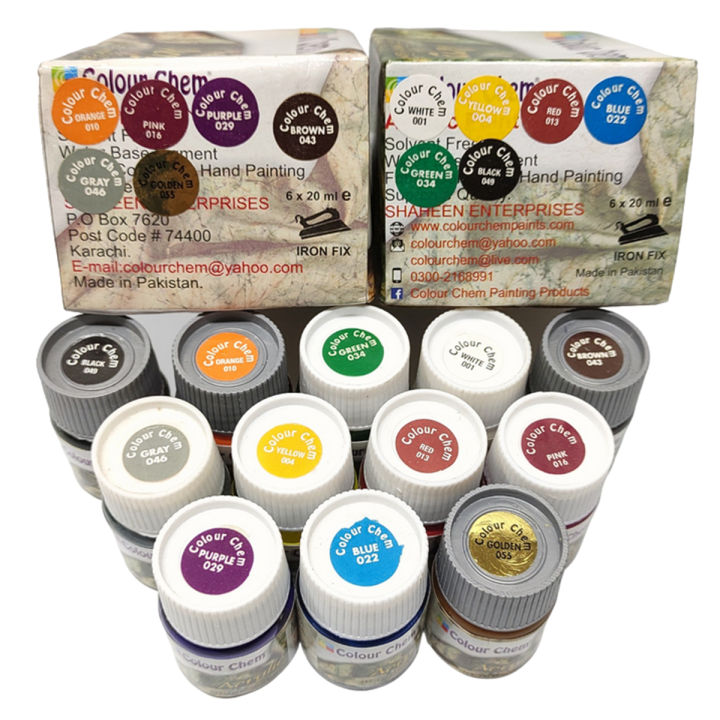 Color Chem Fabric Color Set of 12 - 20ml