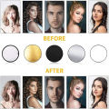 in 1 Round Photography Reflector Diffuser Kit with Bag - Portable Collapsible Light Reflectors Sheet for Studio Photo Camera Lighting. 