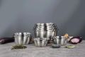 Unique Stainless steel bowls in 3 sizes small 20cm, medium 22cm, large 26cm. 