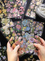 RHS Online 3 Sheets Dazzling Flowers Series PET Bronzing Stickers Album Diary Journal Decorative Crafts Scrapbooking DIY Sticker. 